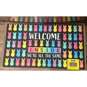 NEW PEEPS We’re All The Same PEEPS Rainbow Bunny Welcome Mat